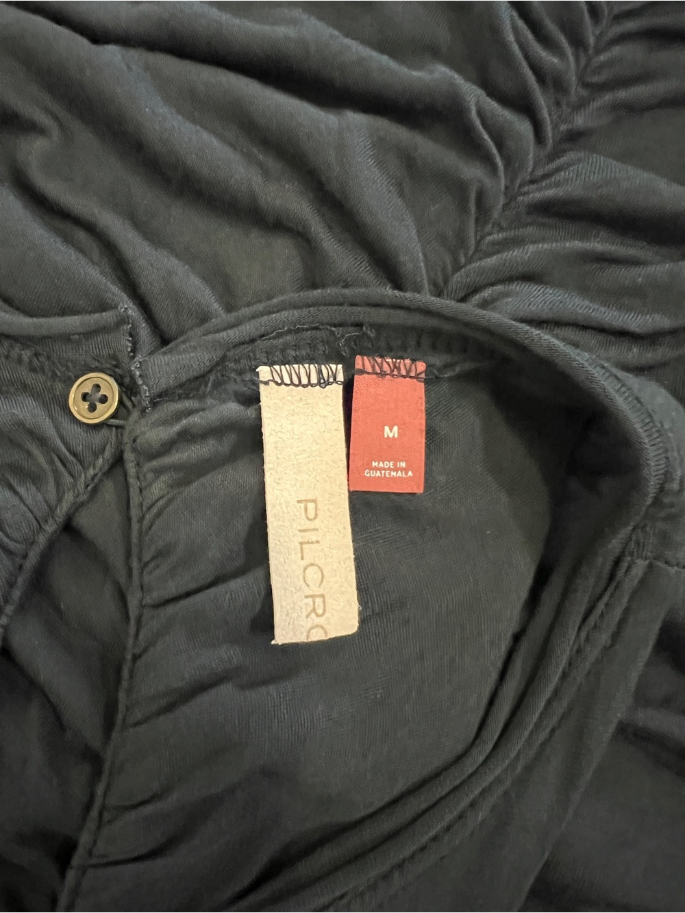 Anthropologie Pilcro Black Ruched Racerback Mini Dress - Picture 4 of 4